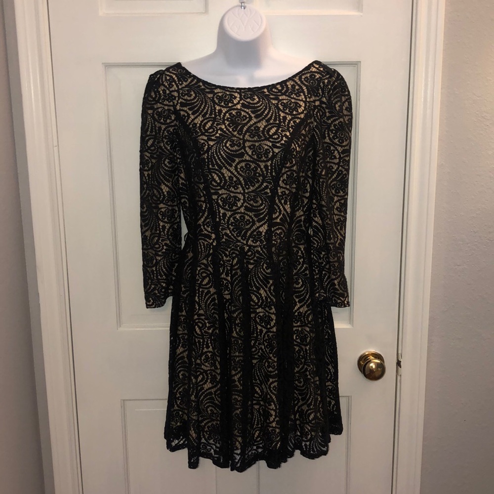 Black overlay lace dress